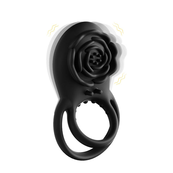 Rose Cock Ring with Vibrating Clitoral Toy Attachment