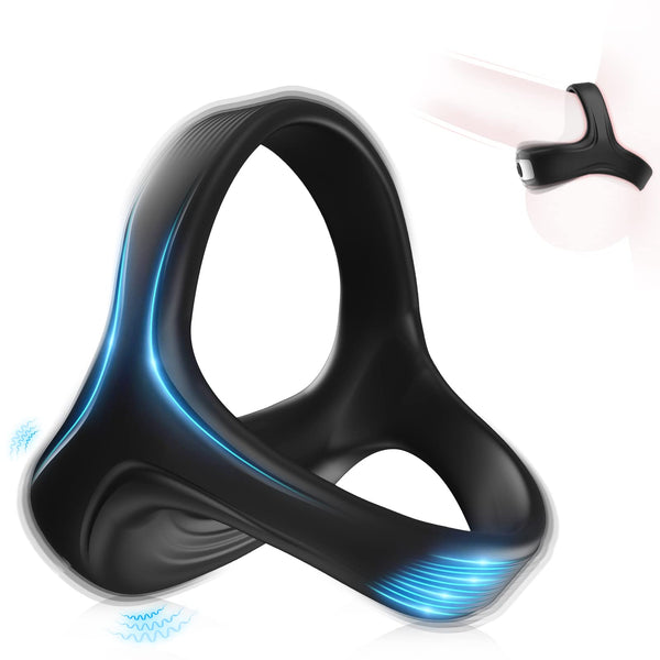 Seraphina Sleek Black Cock Ring with Adjustable Vibration Settings