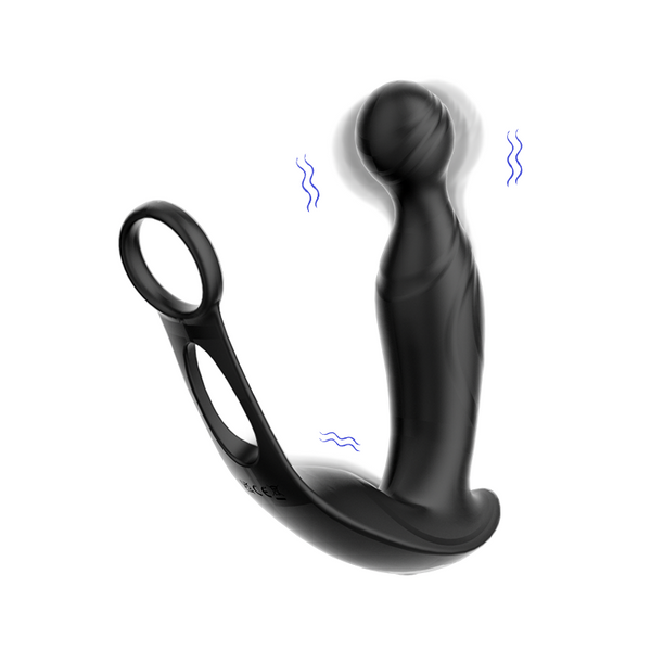 Rotating Prostate Massager with Integrated Cock Ring